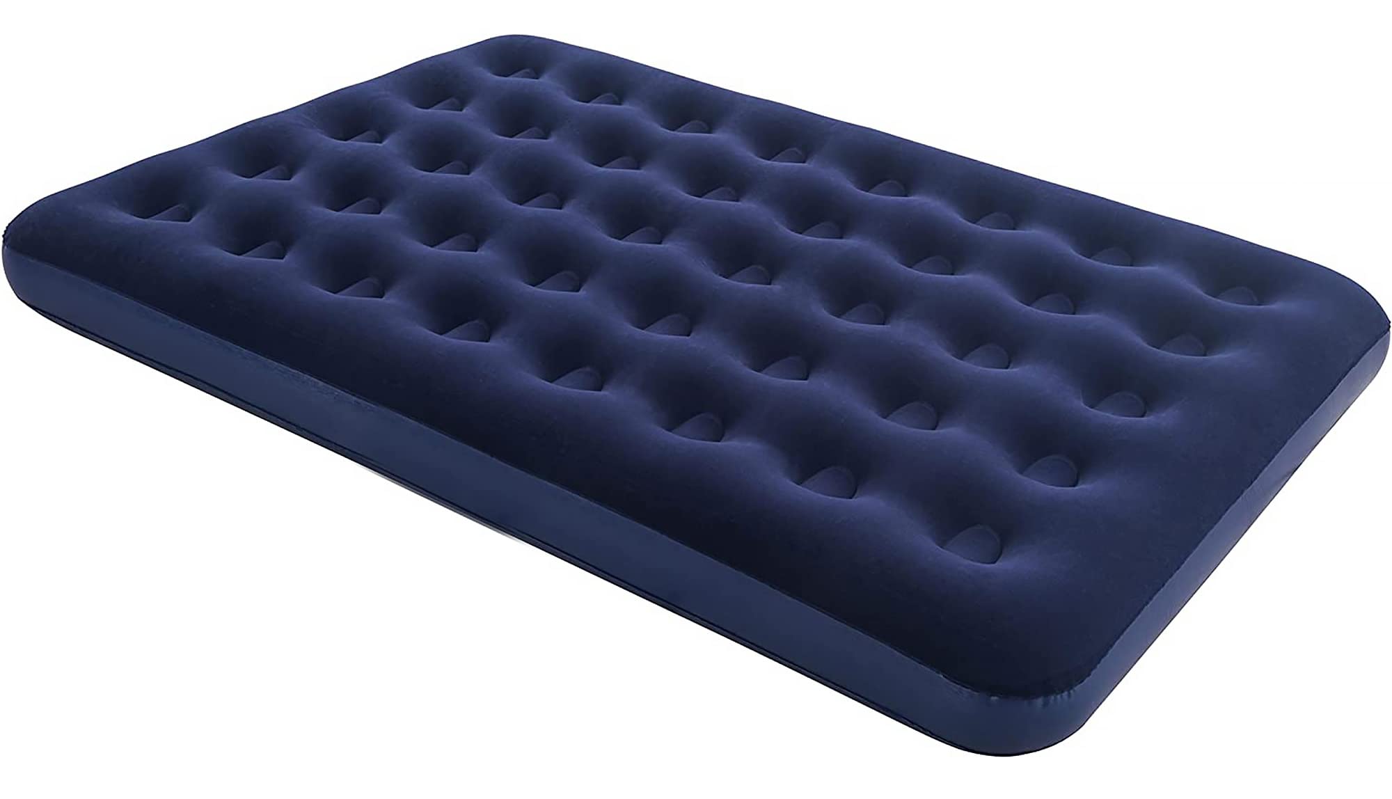 Crystals Large Flocked Airbed Inflatable Camping Blow Up Mattress Air Bed And Electric Pump, Blue (Queen (U.K. Standard) Bed Only)