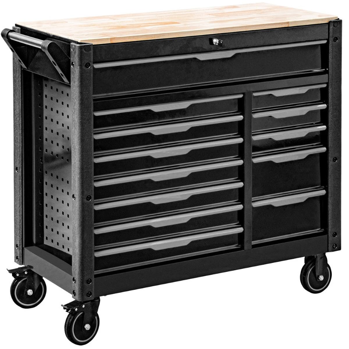 JOMAFA Carro de Taller Grande de 13 cajones con Bandeja de Madera, Edición XXL con 6 modulos de Herramientas Azul