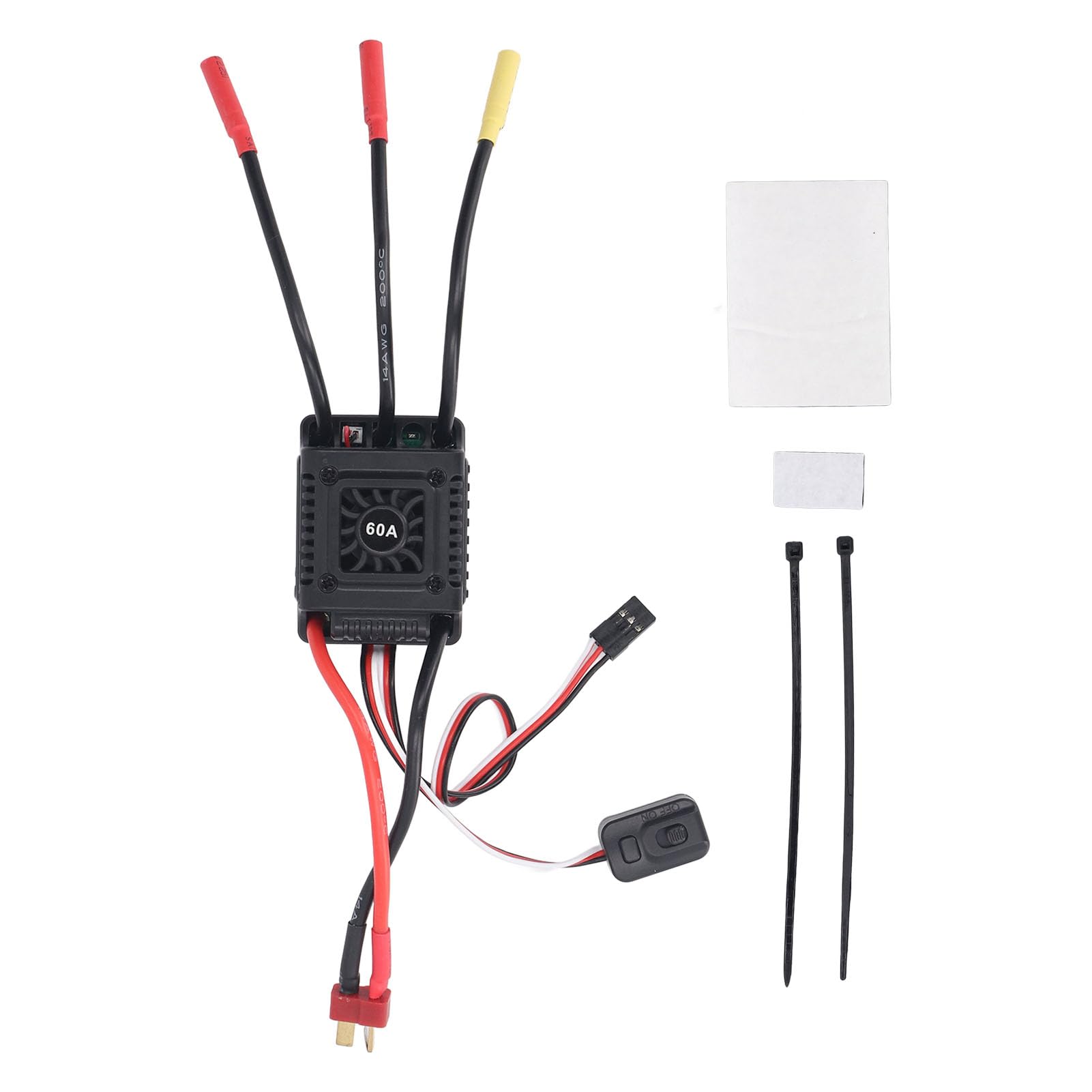 Brushless RC ESC Electronic Speed Controller High Performance Efficiency Smooth Throttle Response for 1/10 1/12 1/14 1/16 RC Cars 2 to 3S Lipo Battery (60A)