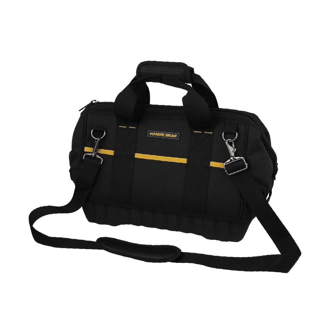 New Lon0167 Cierre de Destacados cremallera 13 compartimentos eficacia confiable Bolsa de herramientas para electricista de lona Negro Amarillo(id:6e8 08 1b 17f)