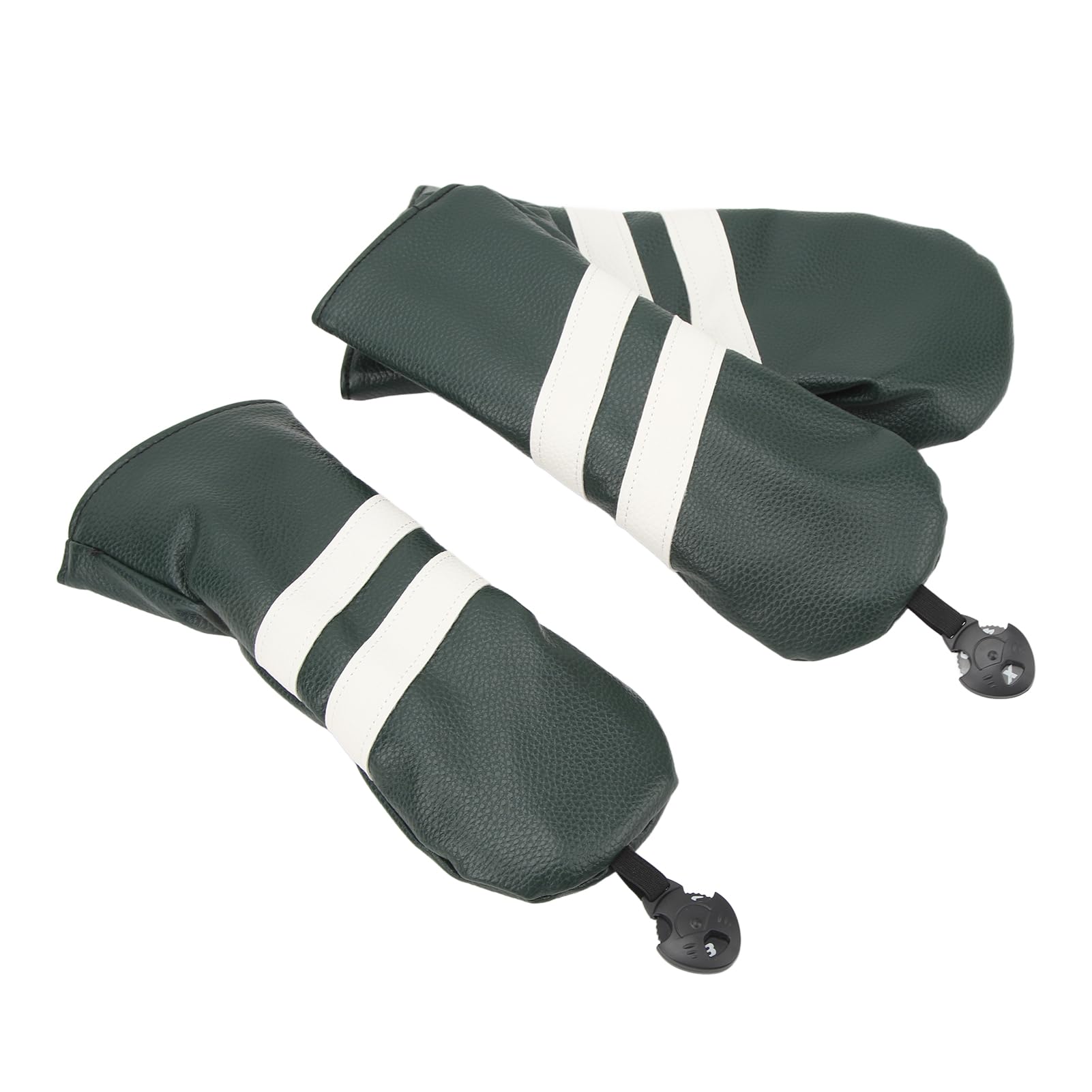 Premium Golfschläger-Schlägerhauben-Set, 3-teilig, PU-Leder, Driver, Fairway-Holz, Hybrid, rotierende Nummernschilder, Schlägerschutz für Golfer