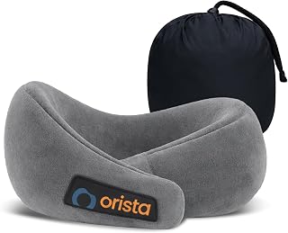 Orista™ Travel Neck Pillow | Premium Memory Foam Neck Pillow for Flight Travel, Car Sleeping | Adjustable Head Rest, Neck ... — Neck Pillows