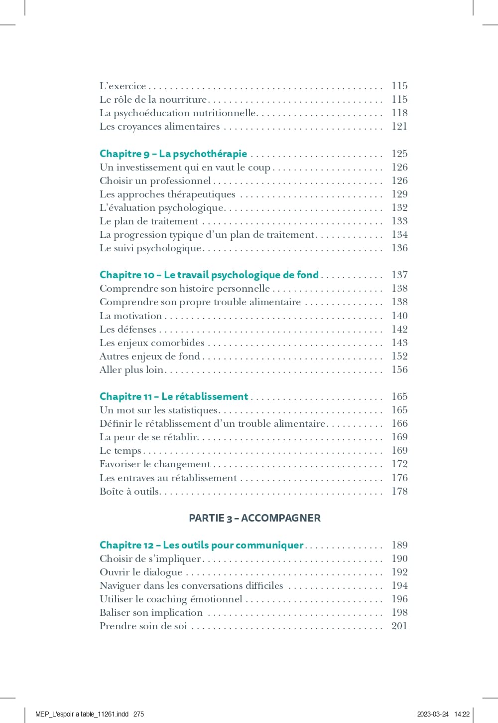 L'espoir à table - Outils pour affronter les troubles alimentaires. - Une approche multidisciplinair