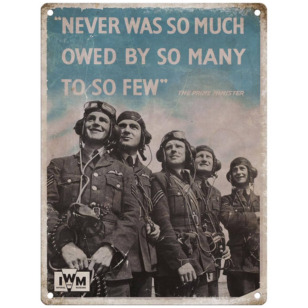 Metal Sign - Official Imperial War Museum (Never was so much owed by so many to so few, 15 x 20 cm)