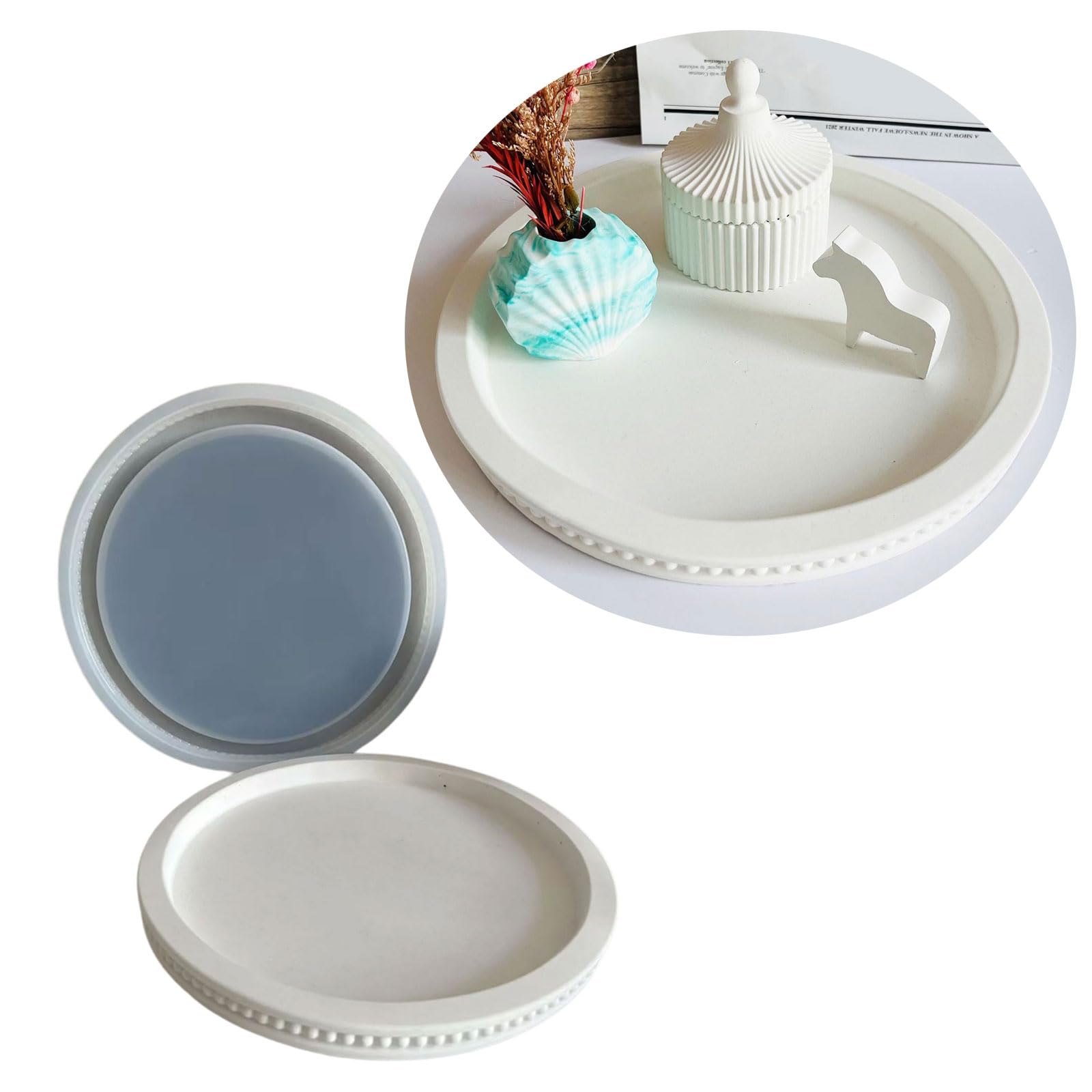 Tray Molds Silicone Mould Round Beads Tray Castings Moulds Resin Molds Handmade Storage Plate Molds For Craft Making