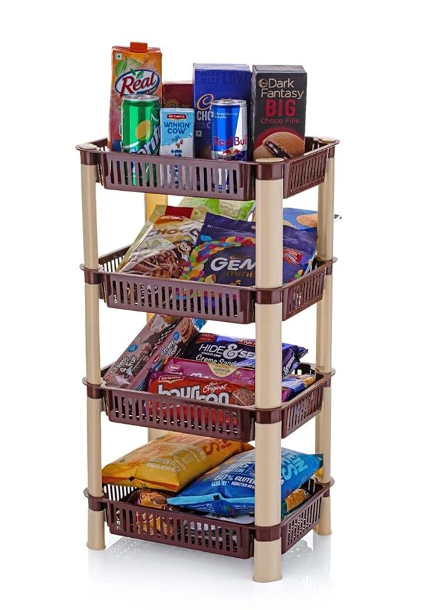 FRIEDERICH Plastic Vegetable Trolley Rack for Kitchen Storage Vegetable