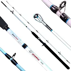 Vara para Carretilha 50lbs Ação Rápida Lumis 2,40m 8'0 Pés 2pts Fibra de vidro Maciça