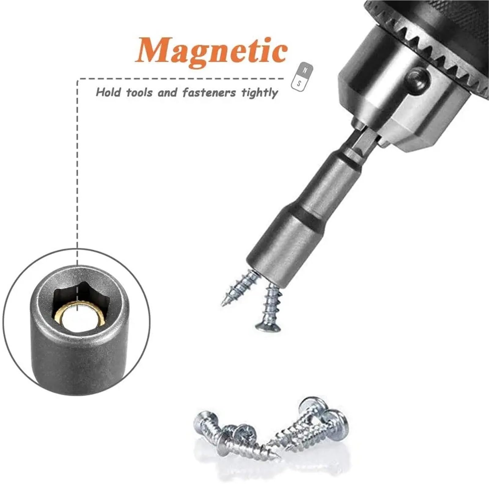 Adattatore For Cacciavite Magnetico Con Bussola A Impatto Da 6-19 Mm E Da 1/4", Set Di Punte For Trapano Elettrico(6-15mm(10PCS) 65MM)