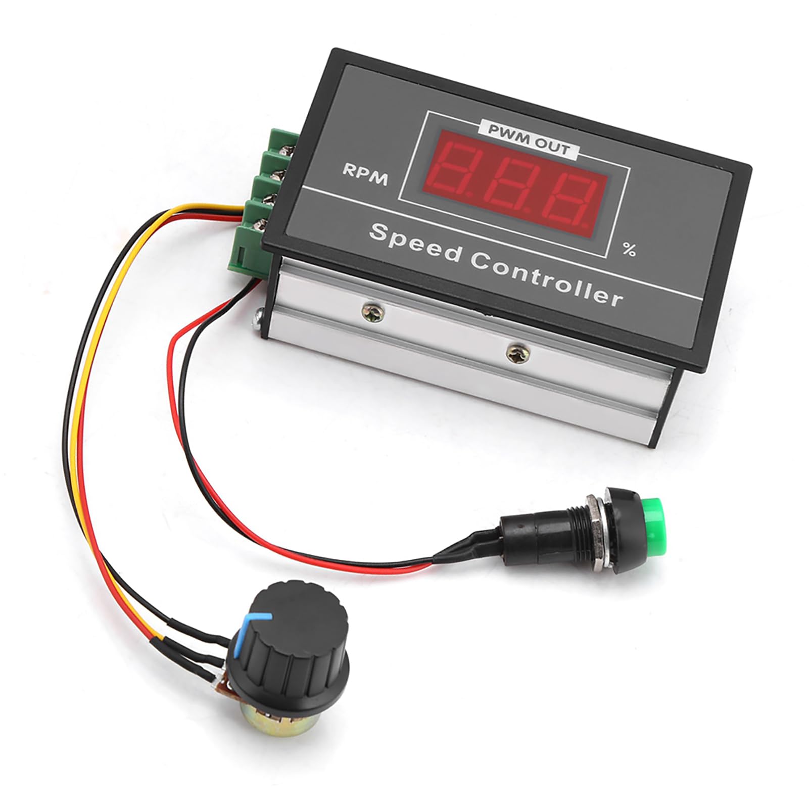 Estink Motor Speed Controller, DC 6-60V 12V 24V 36V 48V 30A PWM Motor Stepless Governor Regulator Adjustable Motor Controller with Start Stop Switch