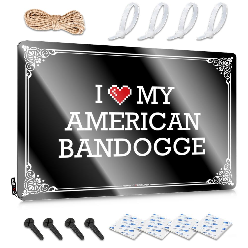 Tiki Bar Accessories Tin Metal Decor Rustic Reusable | I Love My American Bandogge Indie Metal Wall Decor For Lake Home(20X30CM)