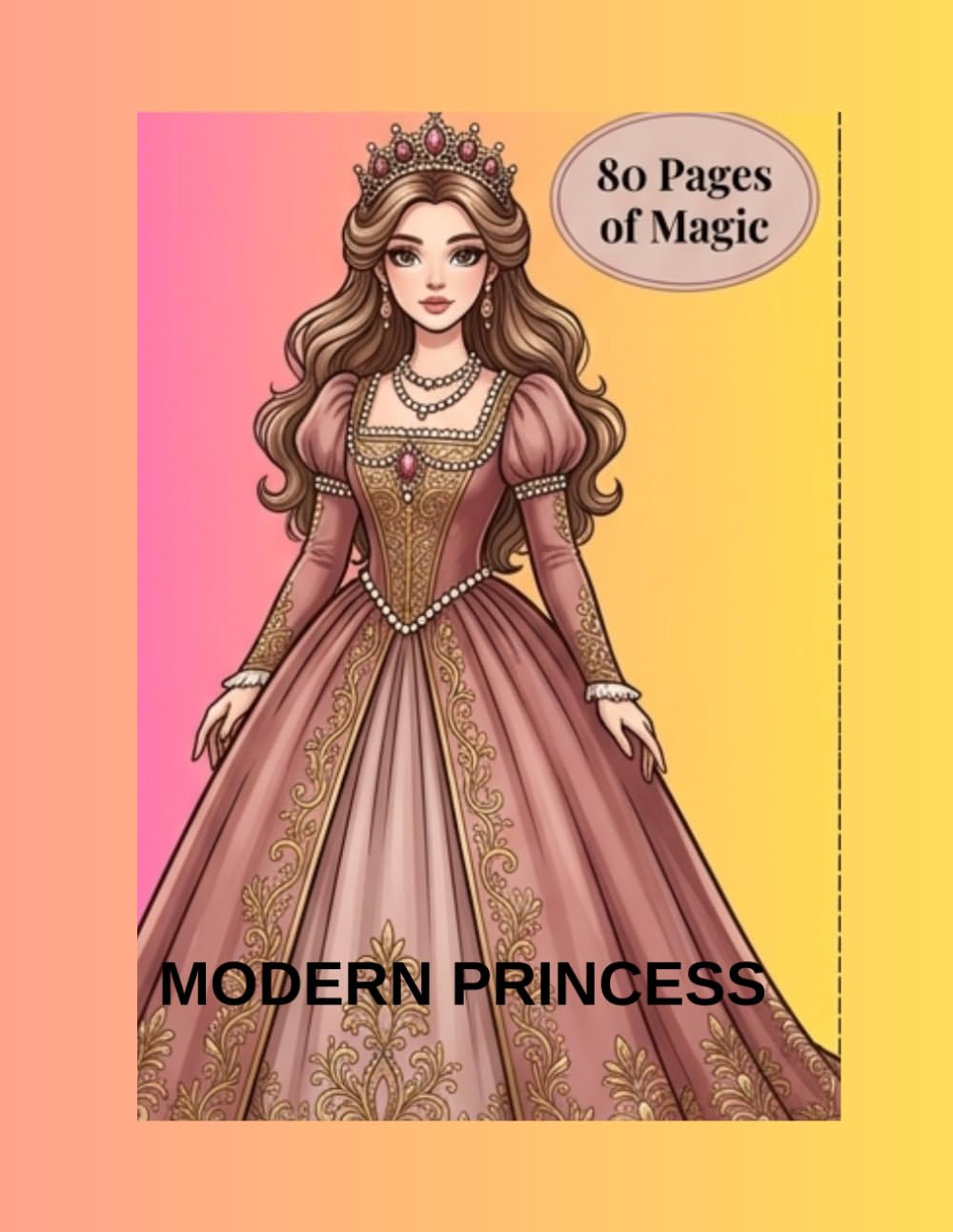 PRINCESS: Aesthetic Coloring Book for Teens and Tweens, 80 Pages of Magic