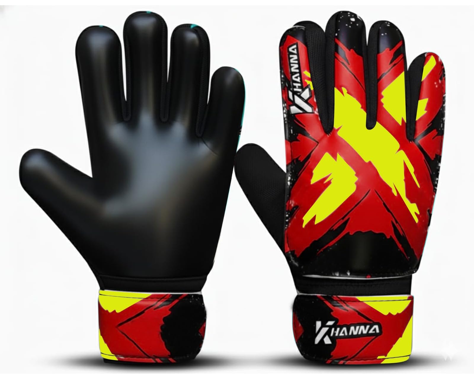 khanna Guanti da Portiere per Bambini, Ragazzi e Adulti - 4mm Palmi ad Alta Presa Traspirante, Doppio Supporto Guanti da Portiere Calcio