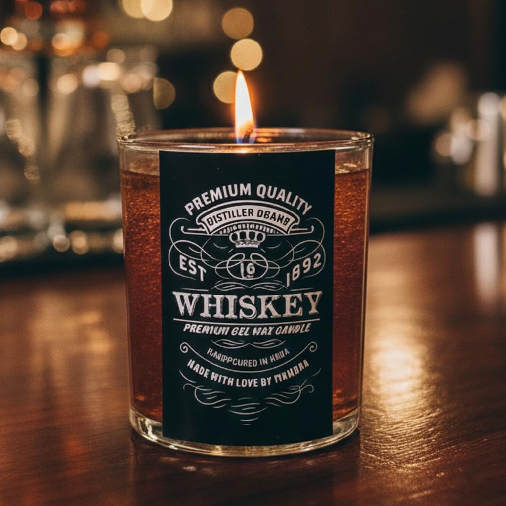Whiskey Lookalike Scented Jar Candle | Deep Musk Fragrance | Premium Long-Burning Gel Wax | Unique Gift for Men, Husband, Dad | Perfect for Diwali Gifts, Bar Decor & Man Cave-image-45