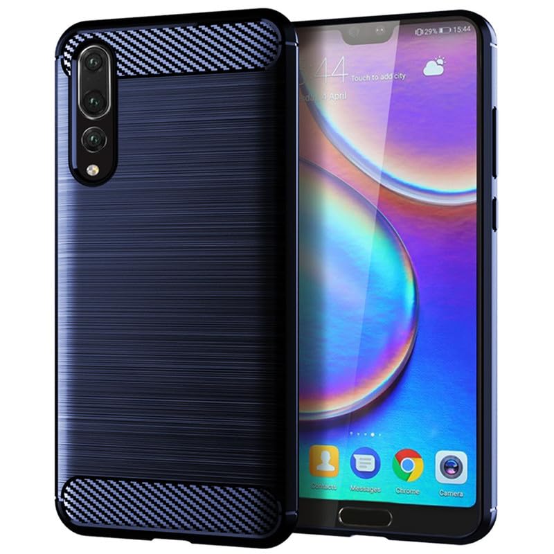Image of Hybrid Carbon Fiber Back Case for Huawei Honor P20 Pro (Blue)