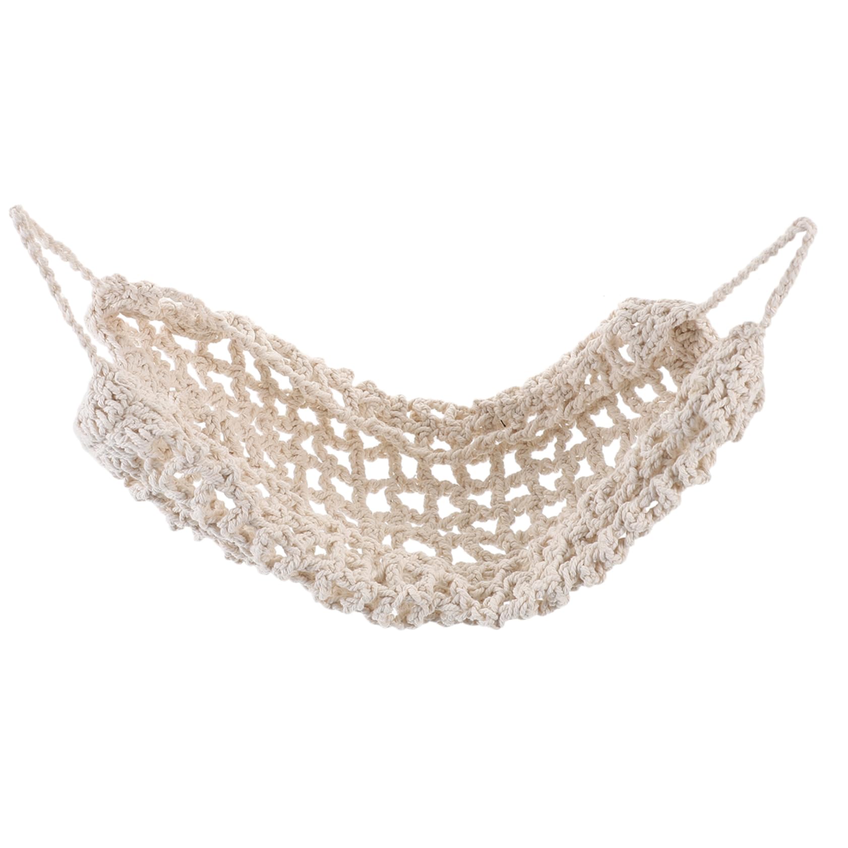 Cesta colgante de frutas para organizar tu cocina con una hamaca tejida resistente