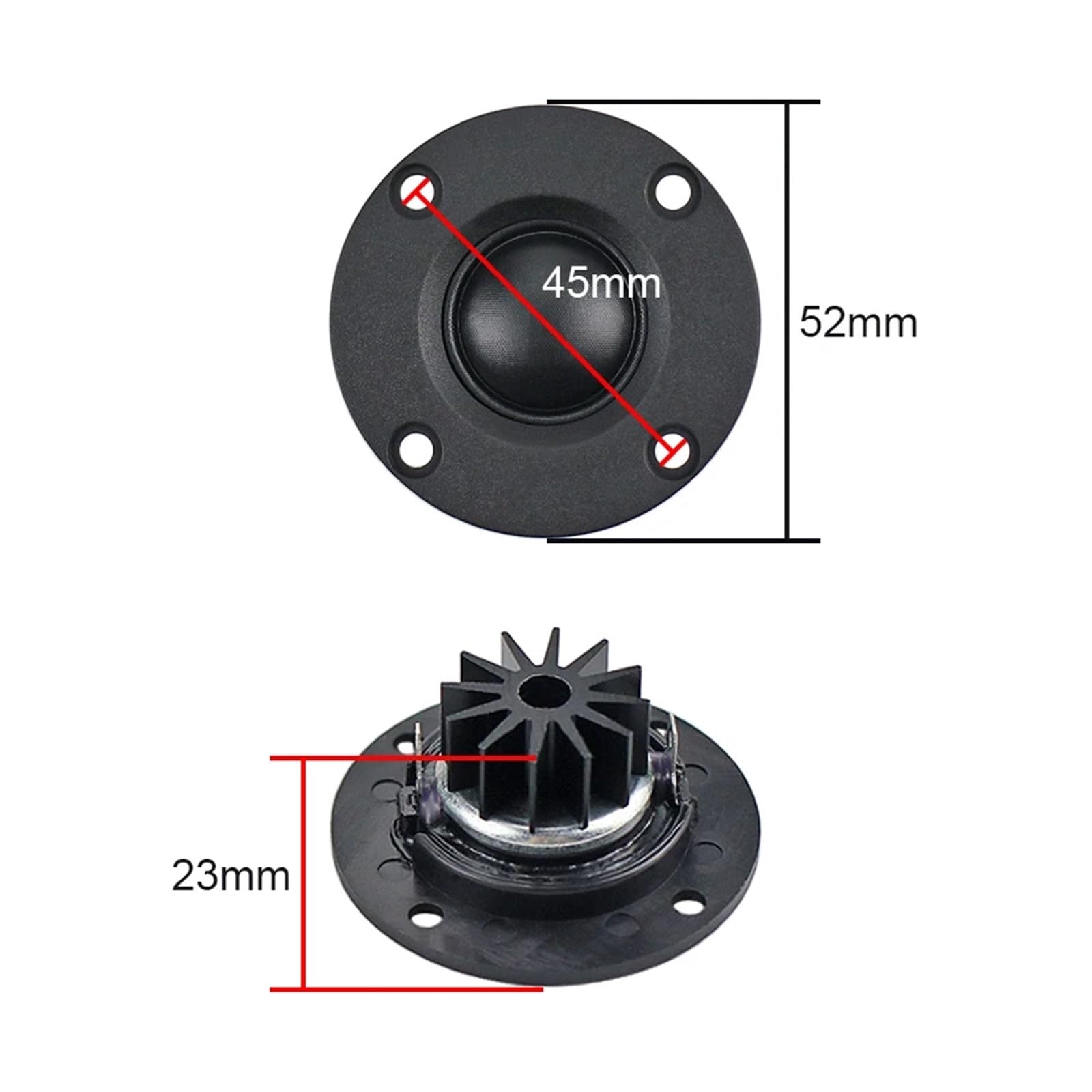 Altavoz Tweeter De 1 Pulgada, 6 Ohm, 30W, Disipador De Calor De Aluminio Dentado De Neodimio, 2 Uds.