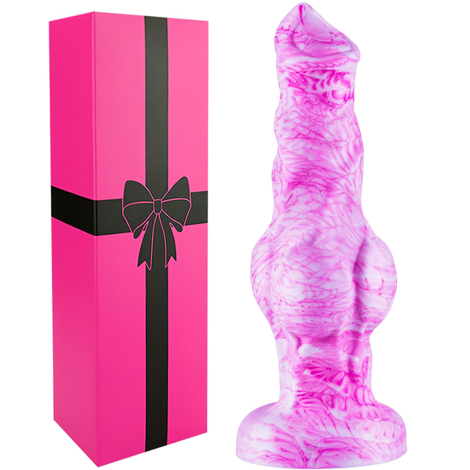 Consolador de nódulo extra grande 25,5 cm Rosa Fantasía Monstruo Lobo Consolador Enorme Lobo Consolador Ventosa Consolador Extra Grande Alien XXL Consolador Grueso Consolador