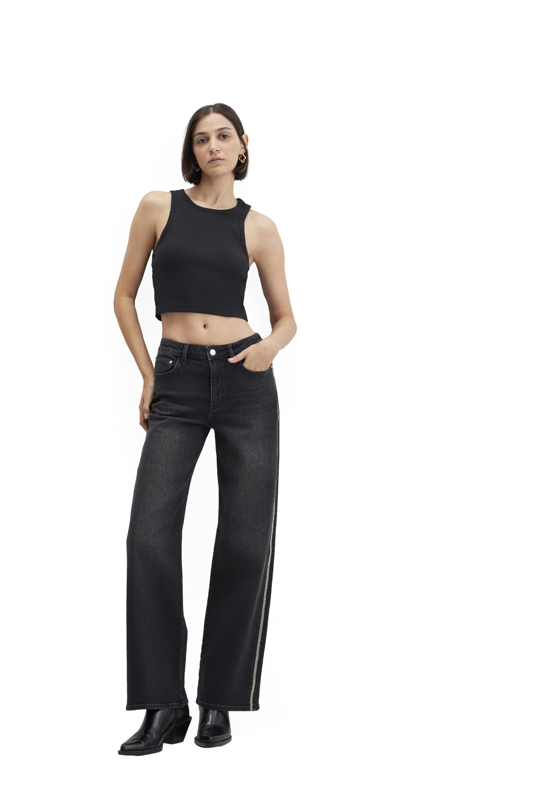 Mavi Women's Malibu Jeans, Dark Smoke Brushed Denim, 25/30