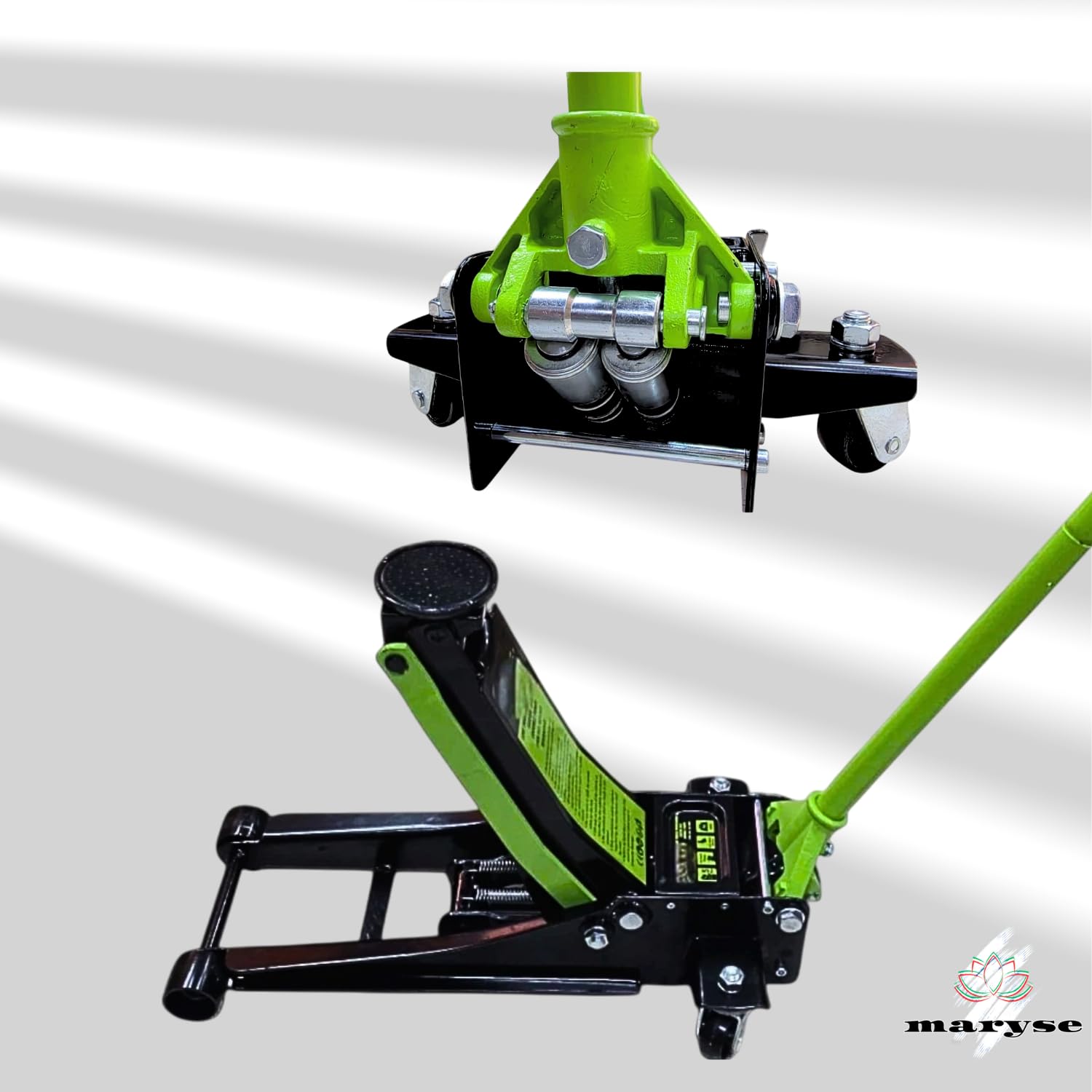 Cric Sollevatore Idraulico Professionale 5 Tonnellate (5000 Kg) | Martinetto a Carrello Robusto con Doppio Pistone Rapido | 2 Ruote Bidirezionali per Manovre Facili | Ideale per Auto, SUV, Furgoni