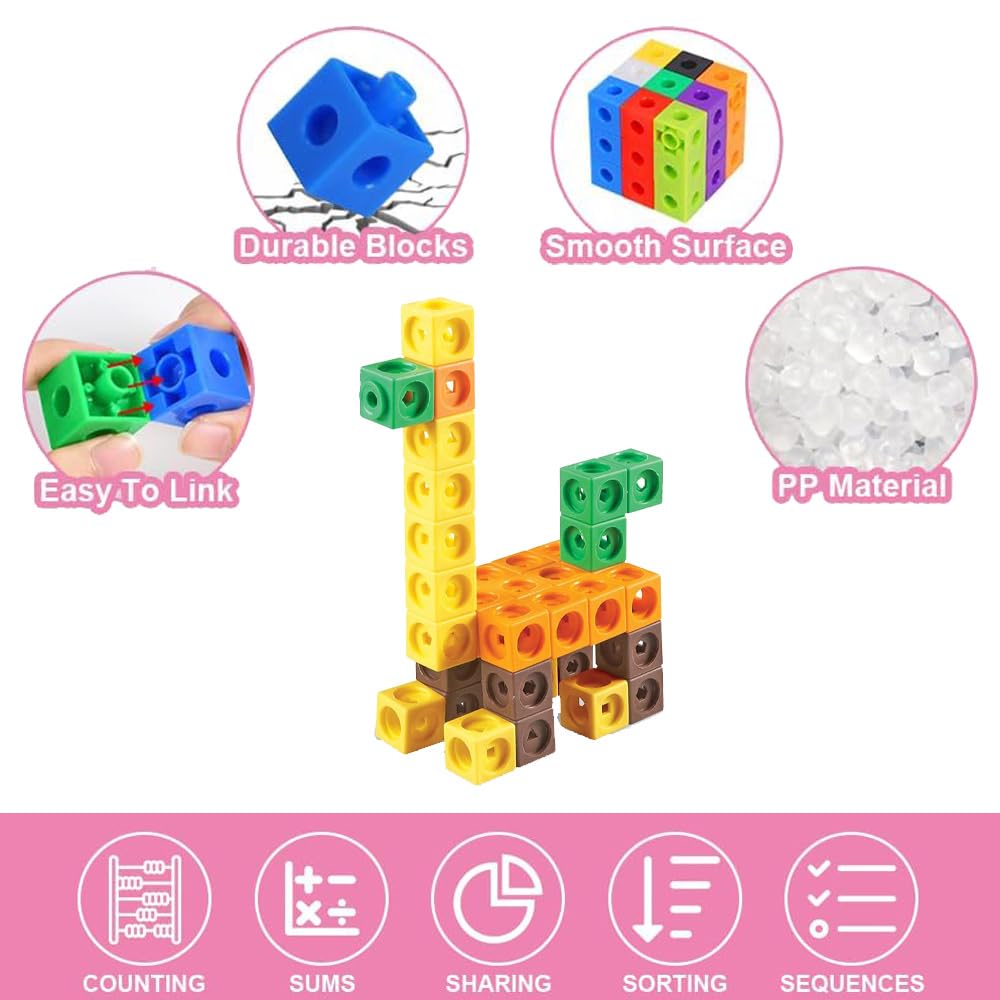 Ensemble de cubes de comptage mathématiques pour enfants d'âge alth, blocs à pression, jouets de construction, mathématiques précoces, 3 , 100 26 Ensemble de cubes de comptage mathématiques pour enfants d'âge alth, blocs à pression, jouets de construction, mathématiques précoces, 3 , 100 26