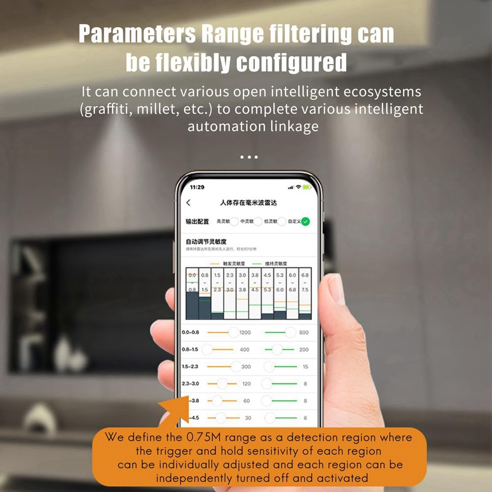 Sensor Inteligente de Presencia Zigbee Sensor de Movimiento Humano con DeteccióN de Radar de MiliméTrica para Inteligente en el Hogar