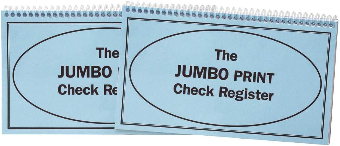Giant Print Check Register, Set of 2