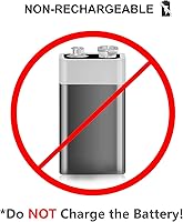 Vista 2 de Enegitech Batería de litio de 9 V, batería de 9 voltios, 1200 mAh, no recargable para detector de humo, alarma de incendios, detector de monóxido