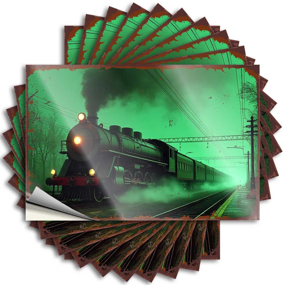 Fzfn Colour Saying - Feminist Water Steam Locomotive Journey Through Mysterious Forest For Narrow Aesthetic(12X18cm)