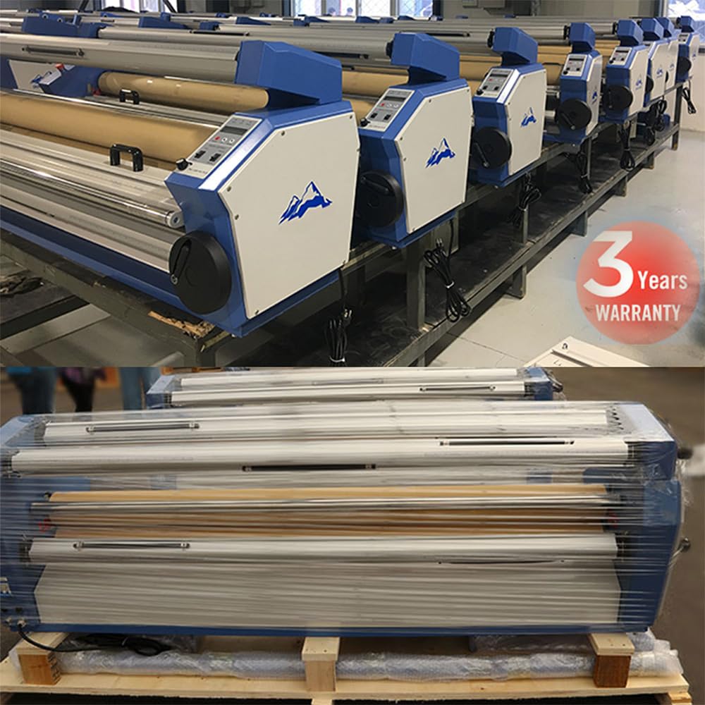 FOKOCALI 55in Wide Format Cold Laminator Machine 110V Full-auto Heat Assisted Roll to Roll Large Format Laminating and Mounting Machine (Without Trimmer)