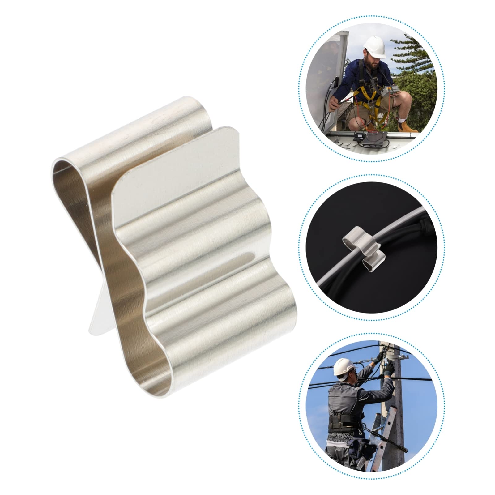 10 Juegos Abrazadera Para Cable Fotovoltaico Soporte Del Cable Ganchos Claro Clips De Cable Del Panel Solar Bridas Para Cables Dispensador Acero Inoxidable 301 Silver 50 Uds * 10