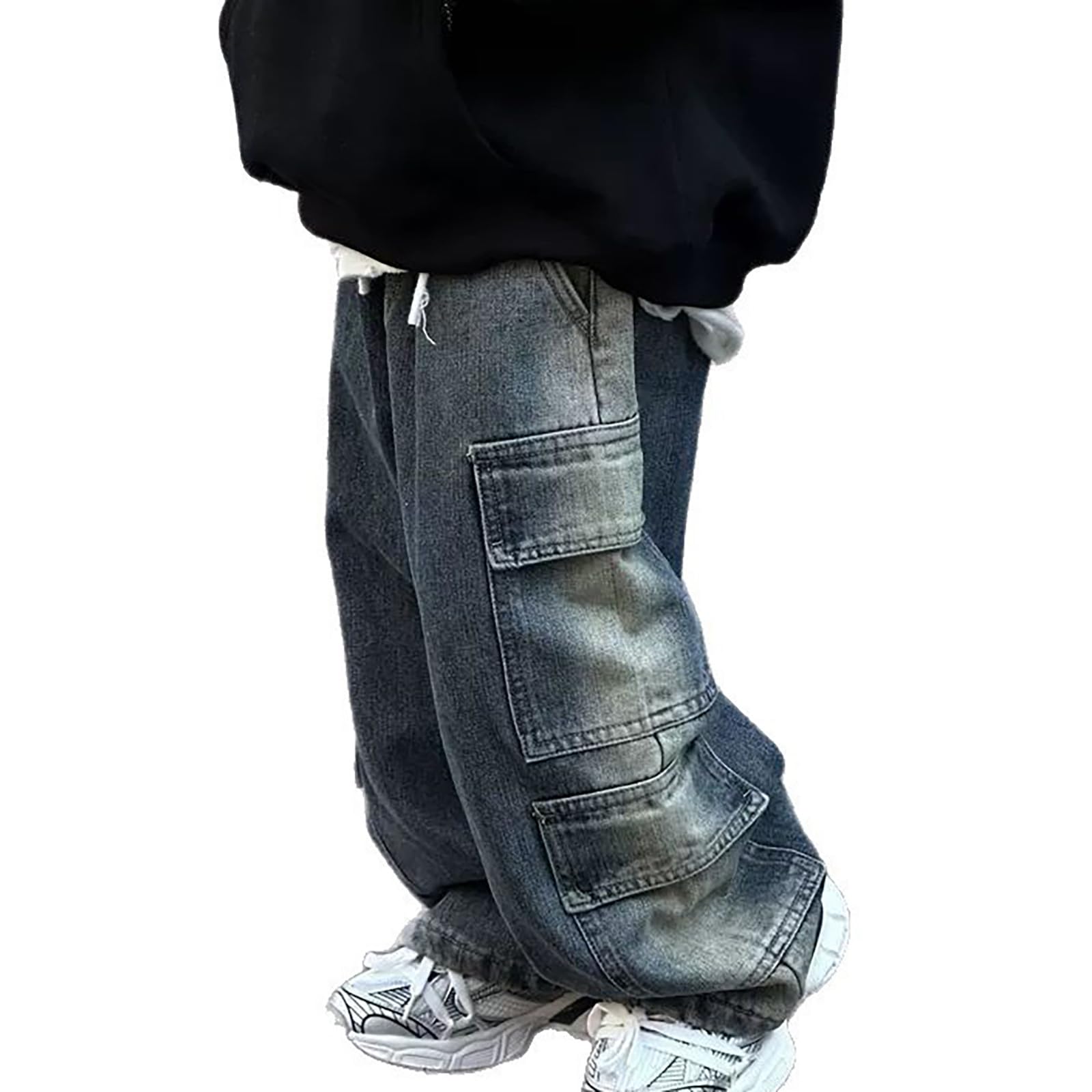 Generico Jeans Bambini e Ragazzi-Jeans Classici a Gamba Dritta per Ragazzi, Comodi Pantaloni in Denim dalla vestibilità Ampia alla Moda per Bambini Neonati, Ideali per l'uso Quotidiano.