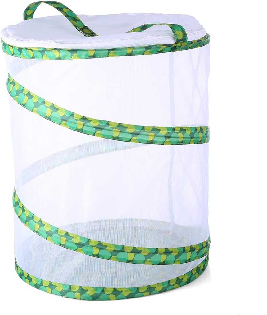 Yamix Mesh Grasshopper Silkworm Firefly Butterfly House Butterfly and Insect Habitat Cage Butterfly Terrarium Pop-up 13.8"