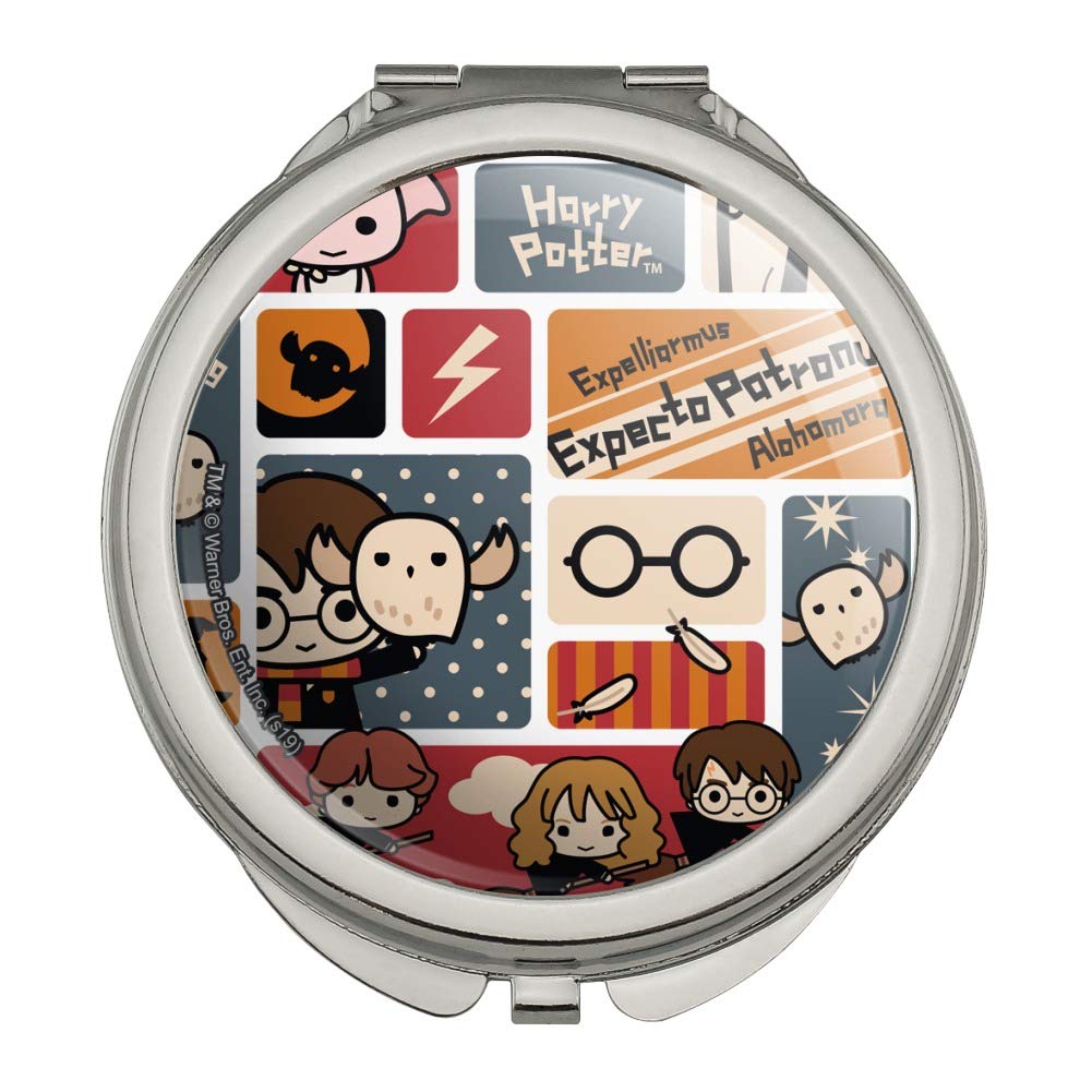 GRAPHICS & MORE Harry Potter Cute Chibi Pattern Compact Travel Purse Handbag Makeup Mirror
