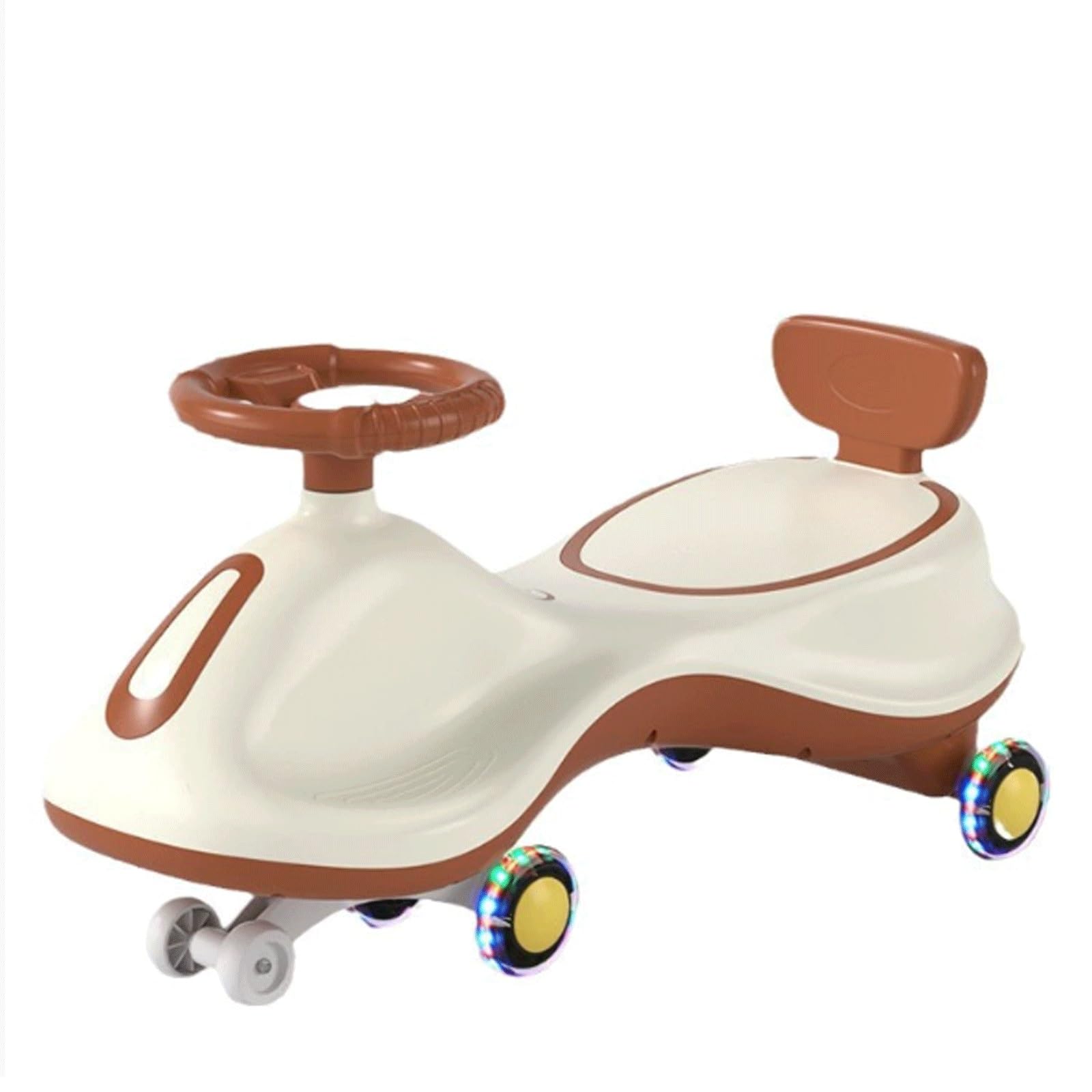 SDGBCXD Swing Car, Wiggle Car Kids Ride On Toy Swing With Traction Rope For Ages 3 Years And Up Cars(Brown)