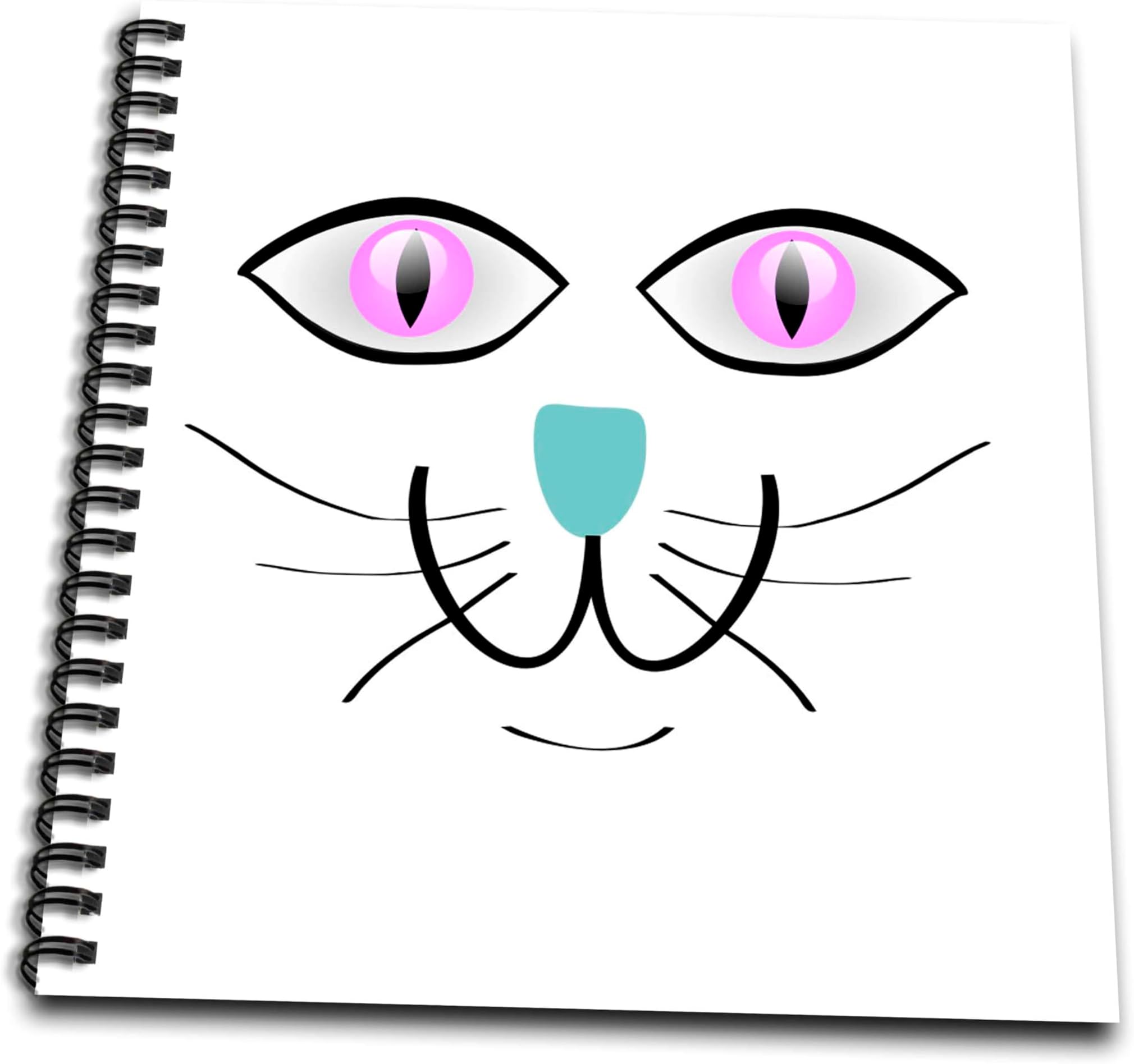 3dRose (8x8 drawing book) - PS Creations - Hello Smiling Kitty - Cat Face - Animal Art - Drawing Book