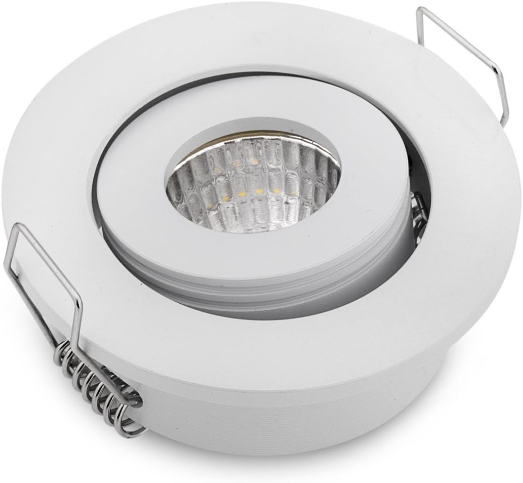 Pack of 10 3W COB Mini LED Downlights Kit Eyeball Under Cabinet Recessed Ceiling Light Fixture + Driver 3000K for Living Room Closet Kitchen Accent Lighiting