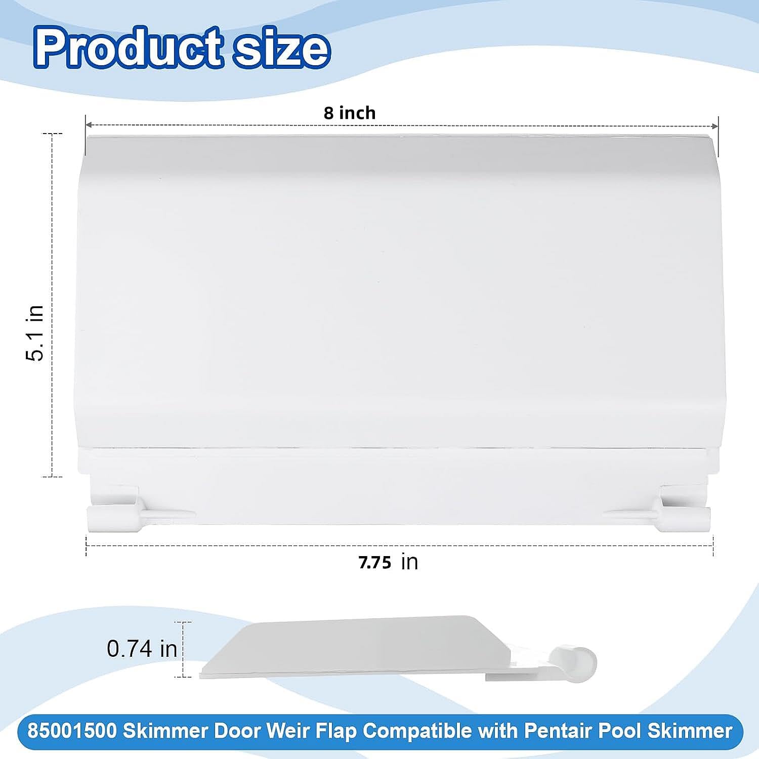 Fuoequl Skimmer 85001500 - Solapa para puerta Pentair Admiral Skimmer modelos S15 S20