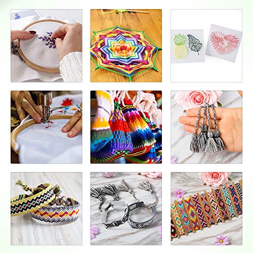 Pllieay 30 Skeins Black To White Gradient Grey Embroidery Floss, Cross Stitch Threads Friendship Bracelets Floss With 6 Floss Bobbins, 2 Embroidery Needles And Needle Threader #TOP6