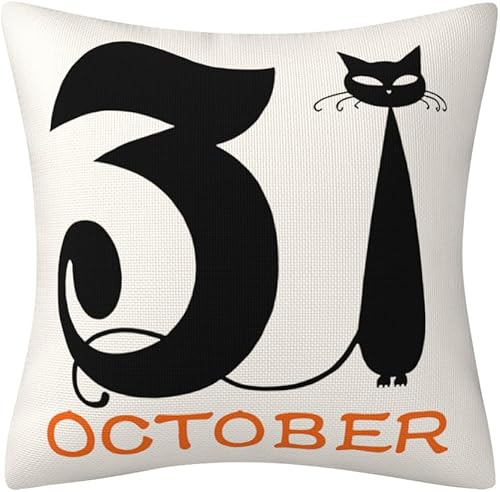 Miniatura 10 de Funda de almohada decorativa de Halloween con texto en inglés "We're All Mad Here" Spooky Halloween Decor Pillow de 18 x 18 pulgadas