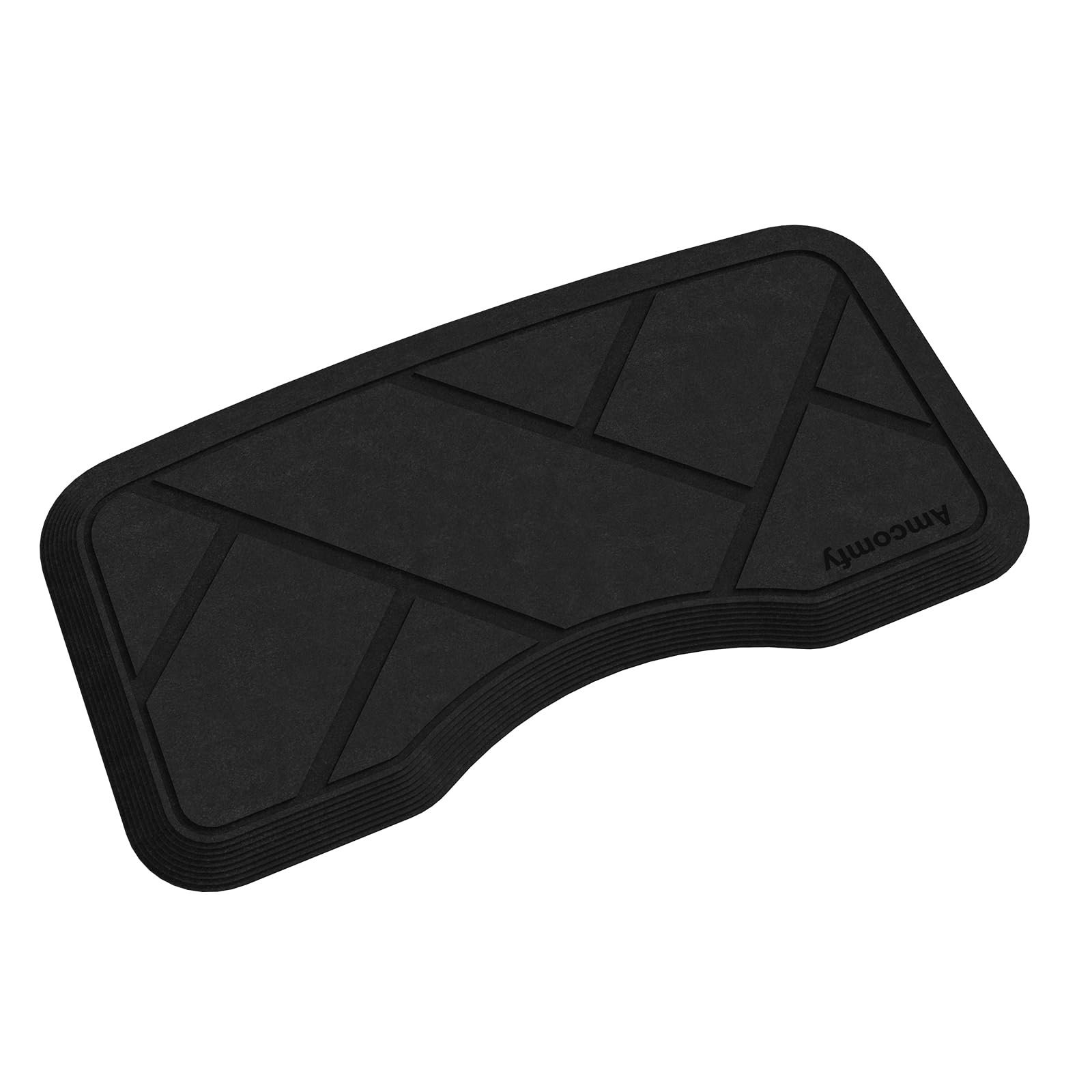 Amcomfy Anti Fatigue Salon Mat for Hair Stylist Anti-Slip Antique Series Salon & Barber Shop Chair Floor Mat (17''x32'' x 5/8'',Black)