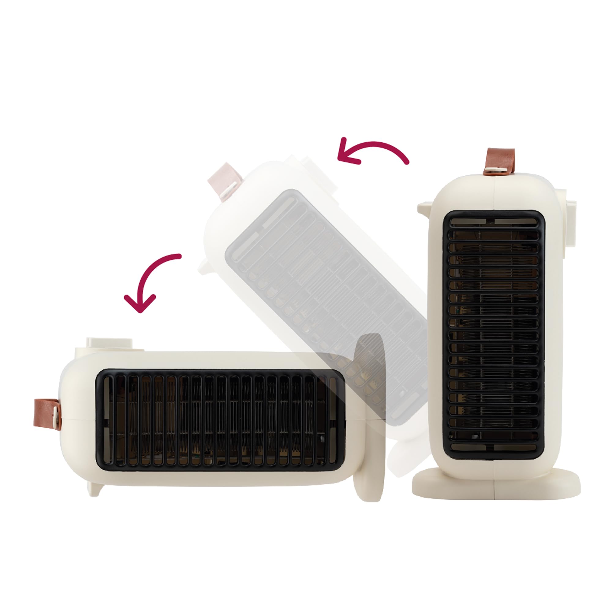 JATA JCTV1206 - Calefactor Bajo Consumo. Termoventilador Baño 2000 W. 2 Potencias. Ventilador. 2 Posiciones: Horizontal y Vertical. Antivuelco. Asa de Transporte. Compacto: 24 x 12,5 x 24 cm