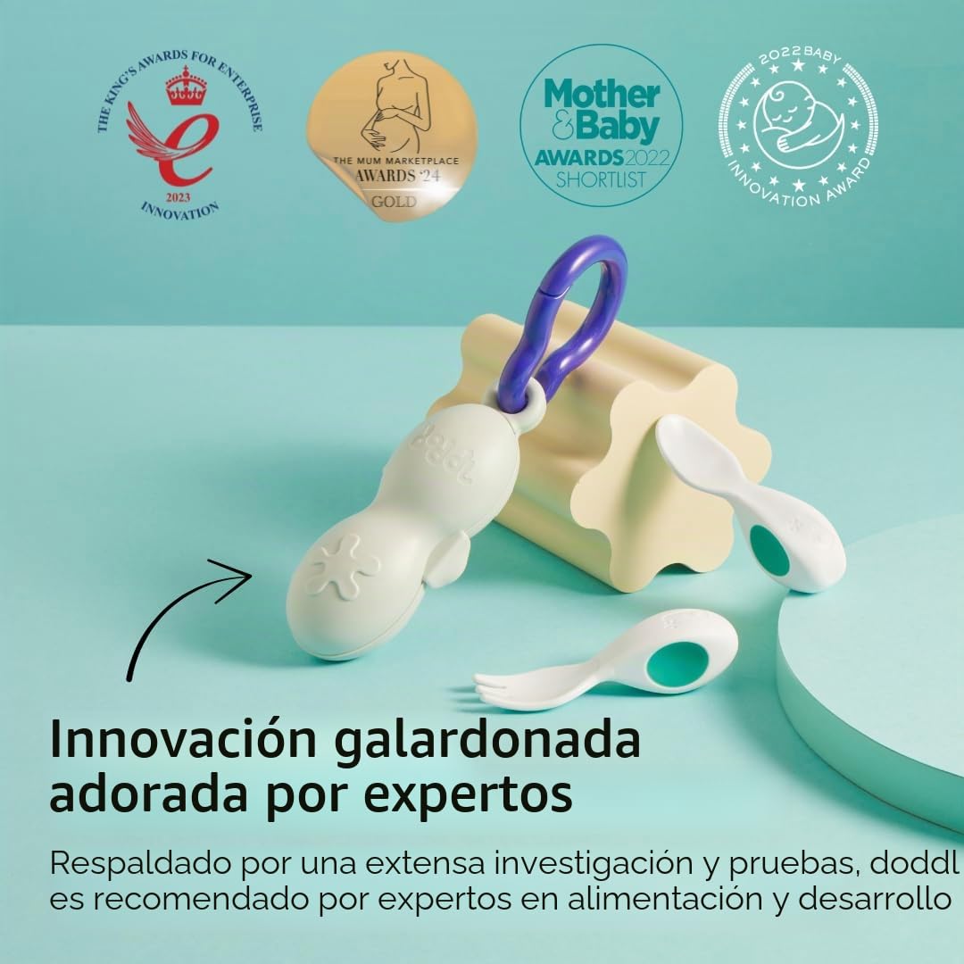 Cubiertos marca doddl. Modelo Doddl Baby Cutlery & Travel Case