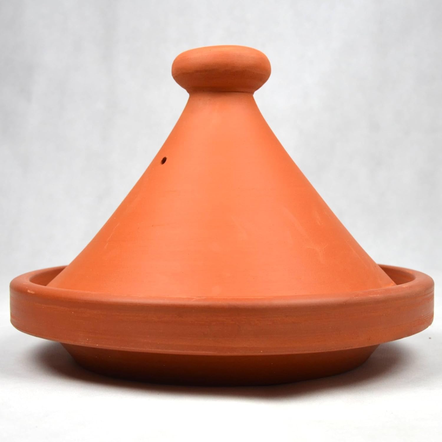 Grand plat à tajine marocain en terre cuite, non émaillé, diamètre 35 cm, pour 6 à 8 personnes, original du Maroc