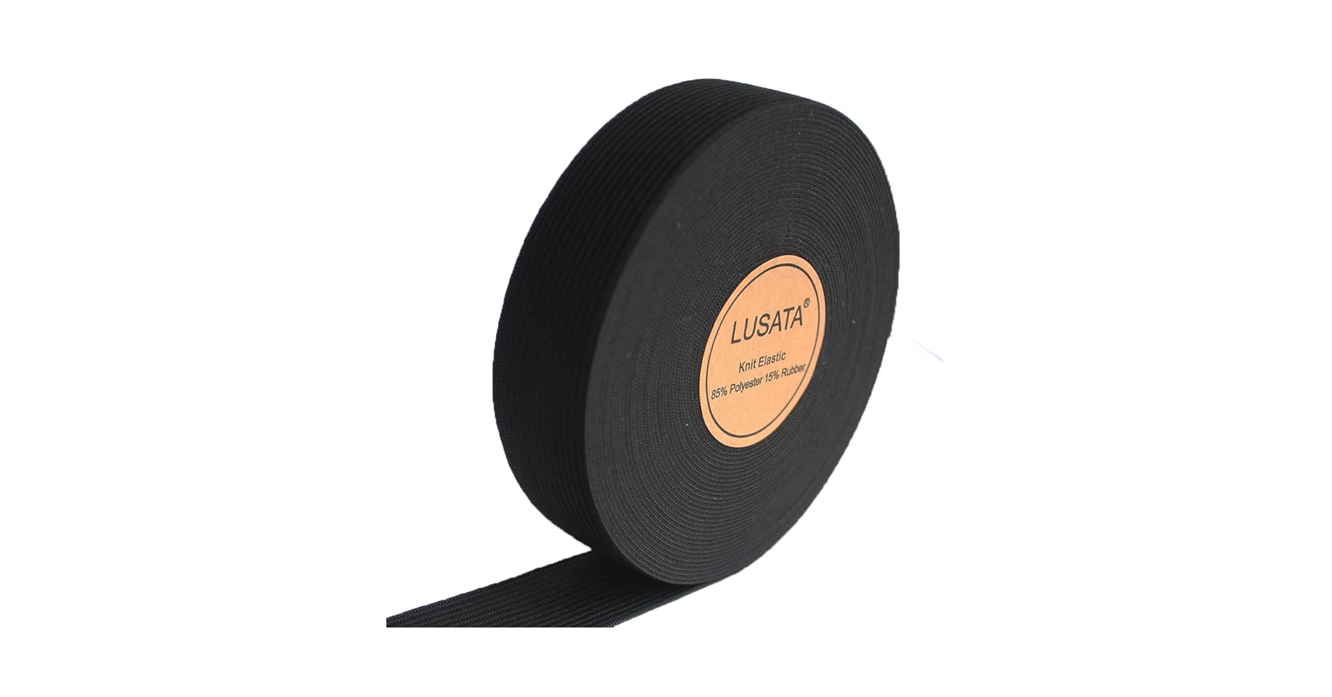 Amazon.com: lusata 1 inch Wide Black Knit Elastic Spool
