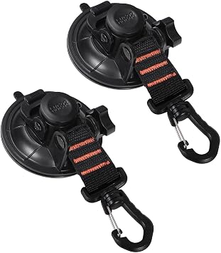 REDCAMP Heavy Duty Suction Cup Anchor with Securing Hook Tie Down, Removable Camping Tarp Accessory as Car Side Awning, 2 Pieces/4 Piecces/6 Piecces/8 Piecces