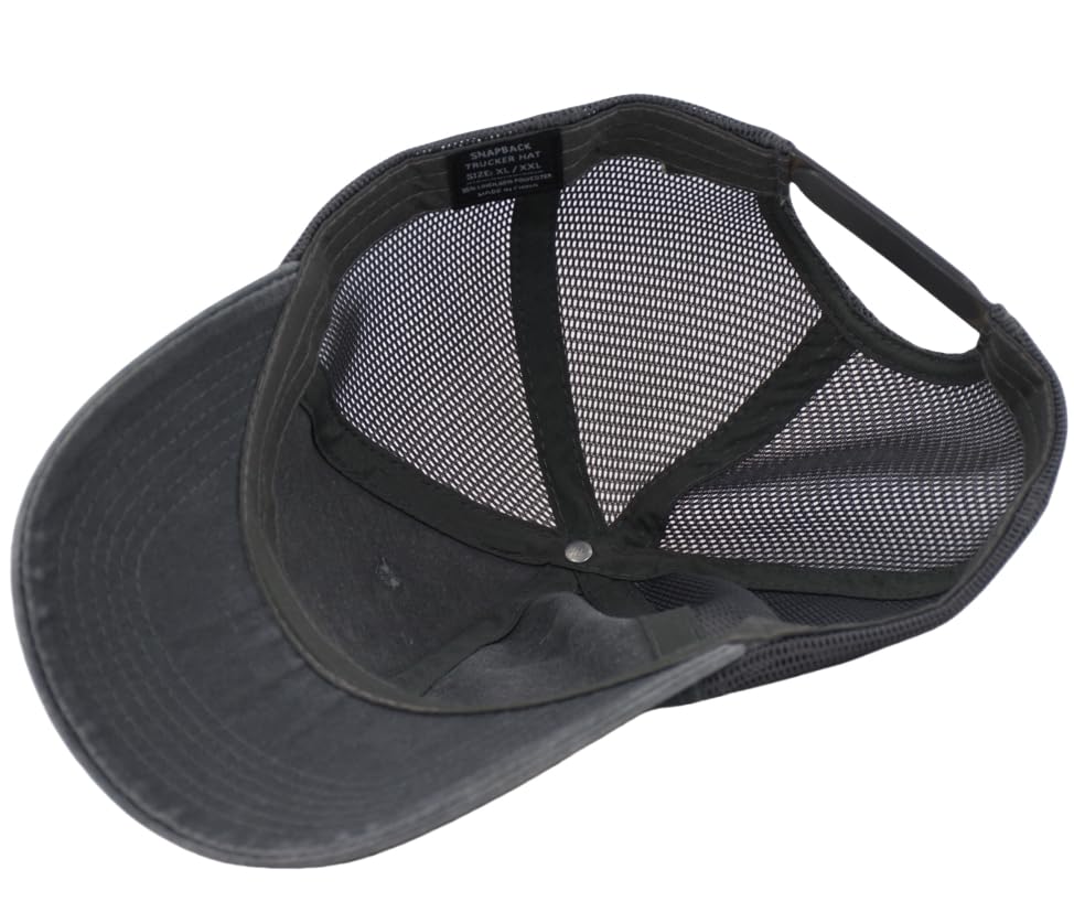 Image of TSSGBL Men's Plain Baseball Hat - OSFM & XXL Big Head Fit，Adjustable Structured Ball Cap with Reflective Sandwich Brim