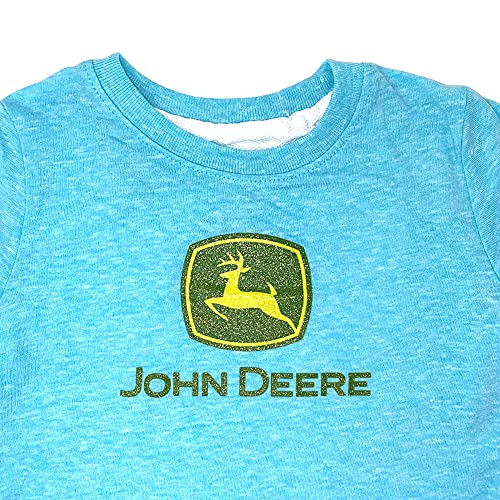 John Deere Toddler Girl Short Sleeve Melange Tee Glitter T-Shirt3