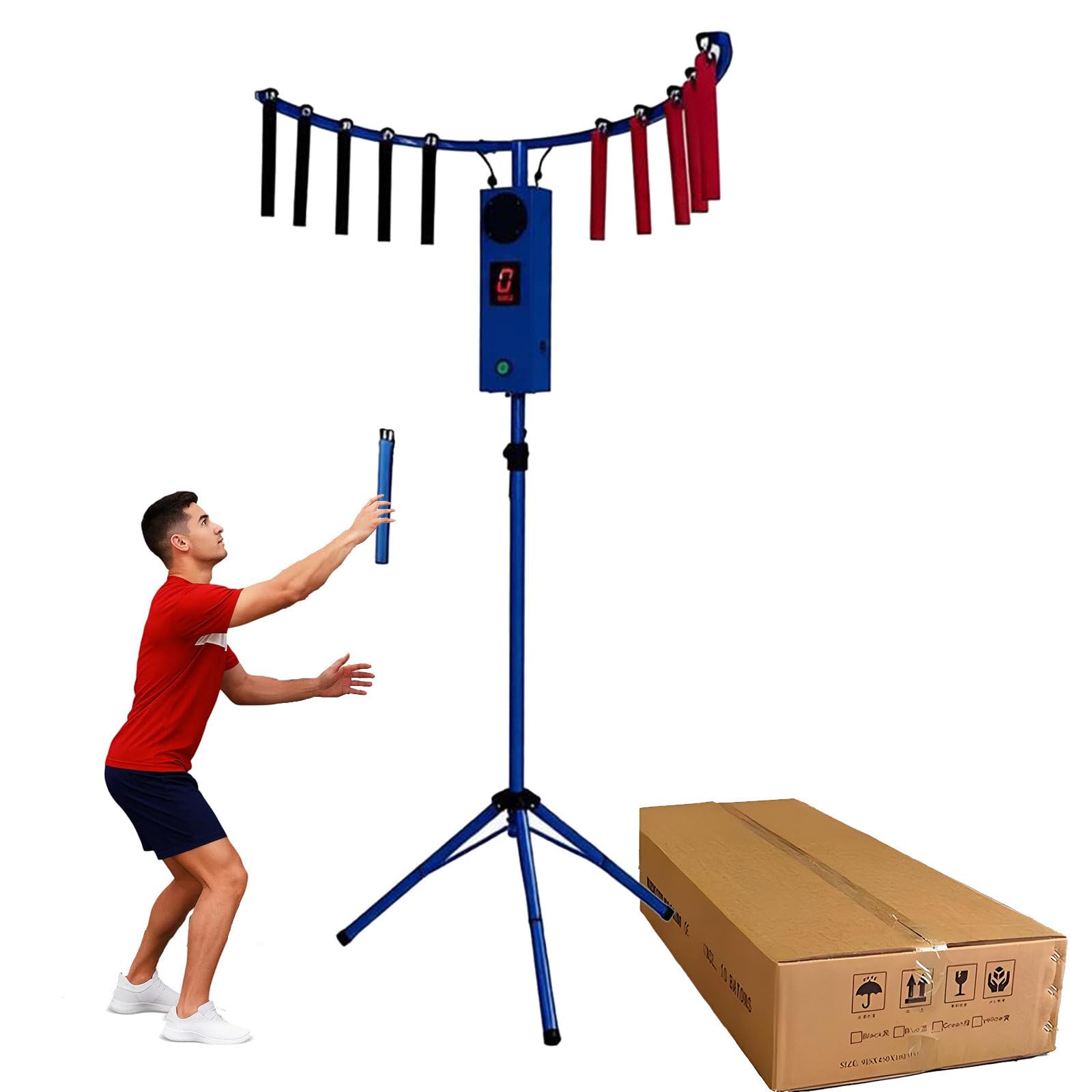GIZMIT Arcade Game Machine, Catching Stick Game Machine – Hand-Eye Coordination Reflex Training Game with Adjustable Speed ​​Modes for Improved Concentration and Reaction Skills Blue