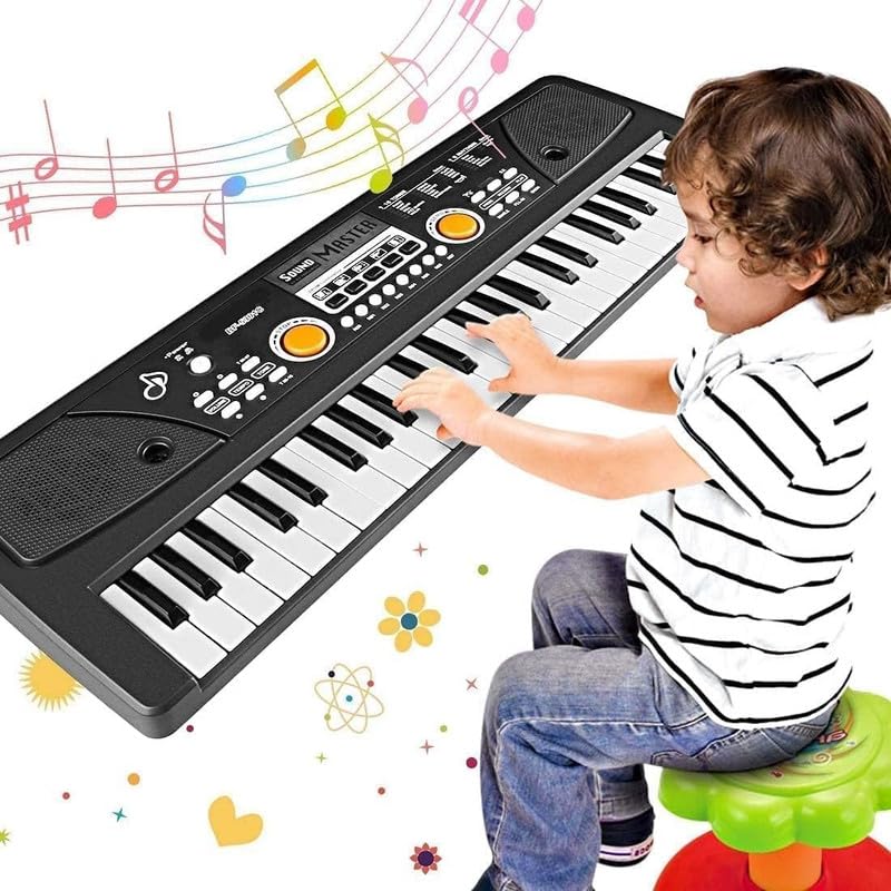 Image of Kids Piano Keyboard 49 Keys with Mic | Electronic Musical Toy for Kids | Learning Piano with Recording, Playback & Demo Songs | Gift for Boys Girls 3-8 Year (Battery Not Included)