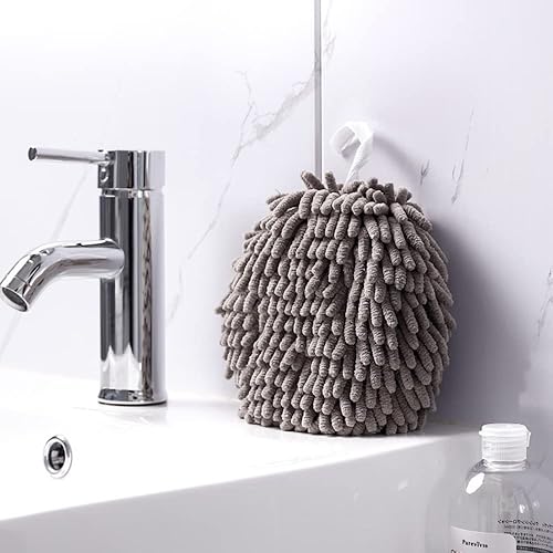 Miniatura 6 de Juego de toallas de mano para baño, toalla de mano colgante de felpilla de microfibra, absorbente, suave, pequeña toalla de baño con lazo para